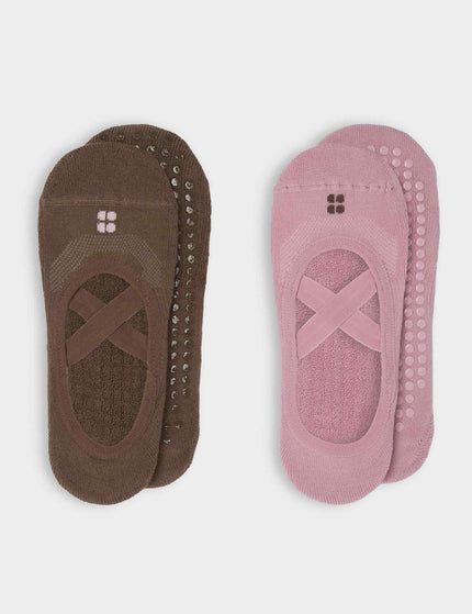 Sweaty Betty Ballet Gripper Socks 2 Pack - Deco Pink/Chestnut Brownimages1- The Sports Edit