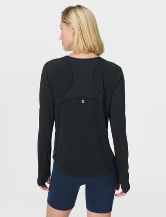 Breathe Easy Mesh Long Sleeve Top - Black