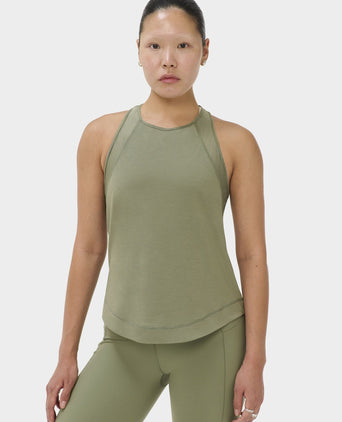 Breathe Easy Mesh Run Vest Top - Bracken Green