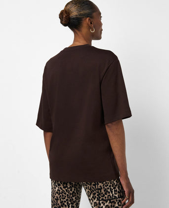 Elevated Cotton Longline T-Shirt - Espresso Brown