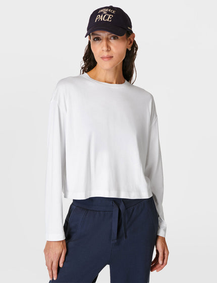 Sweaty Betty Essential Crop Long Sleeve T-Shirt - Whiteimages1- The Sports Edit