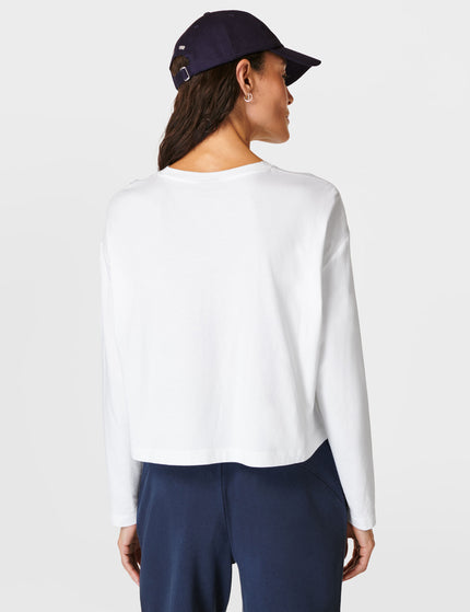 Sweaty Betty Essential Crop Long Sleeve T-Shirt - Whiteimages2- The Sports Edit