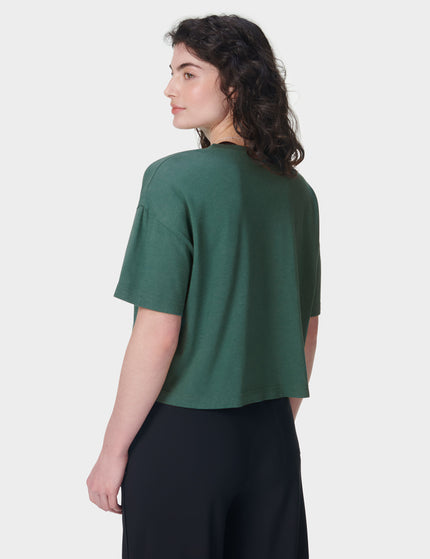 Sweaty Betty Essential Short Sleeve Crop T-Shirt - Glade Greenimages2- The Sports Edit