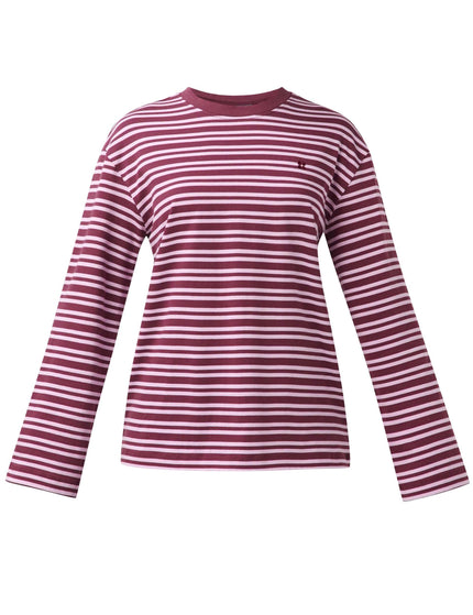 Sweaty Betty Long Sleeved T-Shirt - Malbec Red Stripeimages5- The Sports Edit