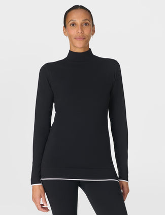 Modal High Neck Base Layer Top - Black
