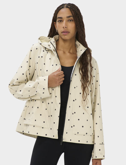 Sweaty Betty Motion Waterproof Cropped Parka - Cream SB Polka Printimages1- The Sports Edit