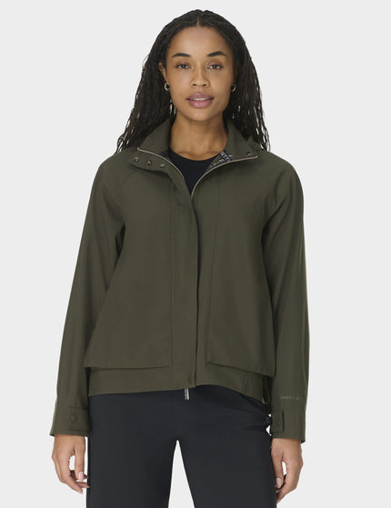 Sweaty Betty Motion Waterproof Cropped Parka - Nori Greenimages1- The Sports Edit