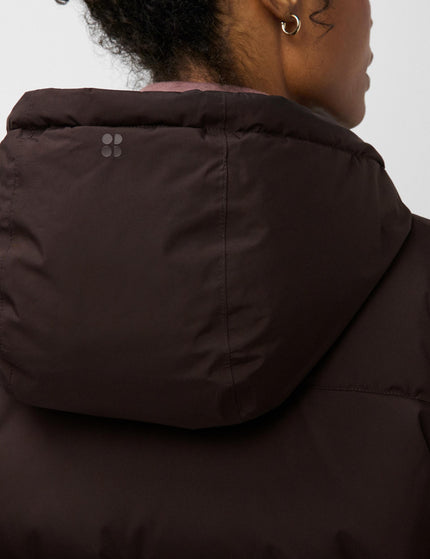 Sweaty Betty Nimbus Longline Waterproof Puffer - Espresso Brownimages3- The Sports Edit