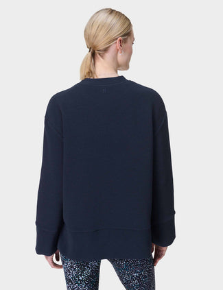 Peaceful Ribbed Sweatshirt - Navy Blue