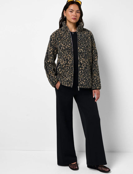 Sweaty Betty Plush Fleece Contrast Zip Up - Brown Ink Leopard Printimages6- The Sports Edit