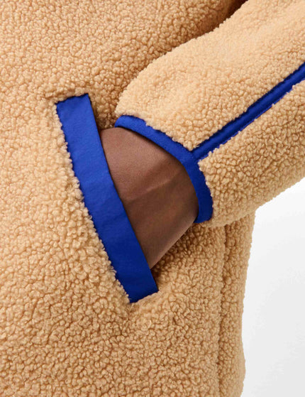 Sweaty Betty Plush Fleece Contrast Zip Up - Desert Beige/Prussian Blueimages3- The Sports Edit