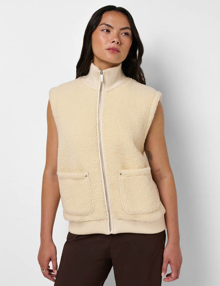Sweaty Betty Plush Fleece Ribbed Gilet - Ecru Beigeimages1- The Sports Edit