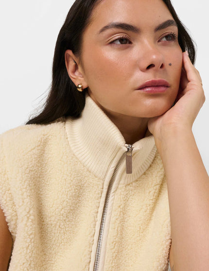 Sweaty Betty Plush Fleece Ribbed Gilet - Ecru Beigeimages5- The Sports Edit