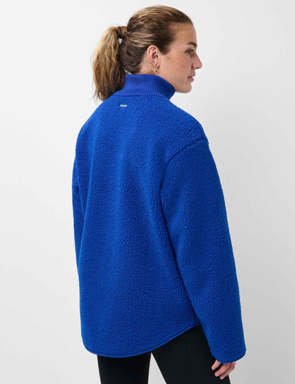 Sweaty Betty Plush Fleece Ribbed Half Zip - Prussian Blueimages2- The Sports Edit