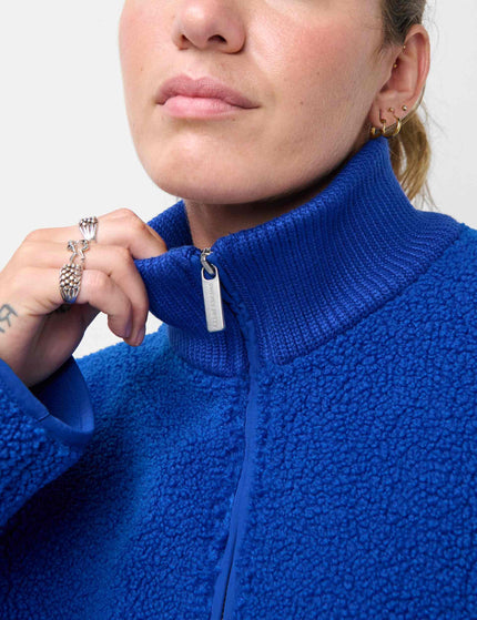 Sweaty Betty Plush Fleece Ribbed Half Zip - Prussian Blueimages3- The Sports Edit