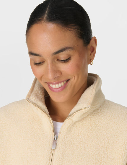 Sweaty Betty Plush Half Zip Fleece - Buttermilk Beigeimages3- The Sports Edit