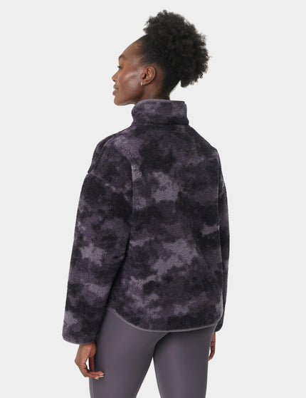 Sweaty Betty Plush Half Zip Fleece - Grey Moon Texture Printimages2- The Sports Edit