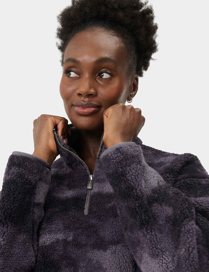 Sweaty Betty Plush Half Zip Fleece - Grey Moon Texture Printimages3- The Sports Edit