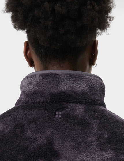 Sweaty Betty Plush Half Zip Fleece - Grey Moon Texture Printimages4- The Sports Edit