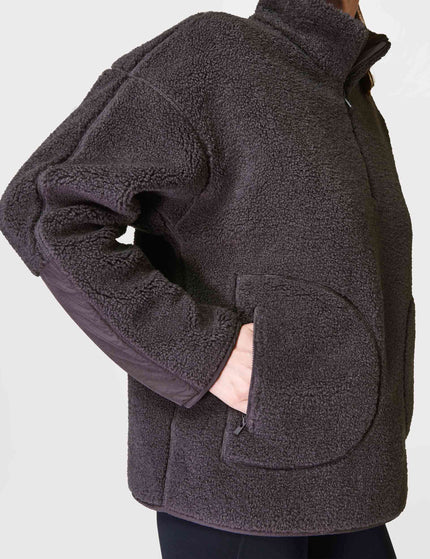 Sweaty Betty Plush Textured Half Zip Fleece - Urban Greyimages4- The Sports Edit