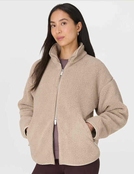 Sweaty Betty Plush Textured Zip Up Fleece - Dusk Beigeimages5- The Sports Edit