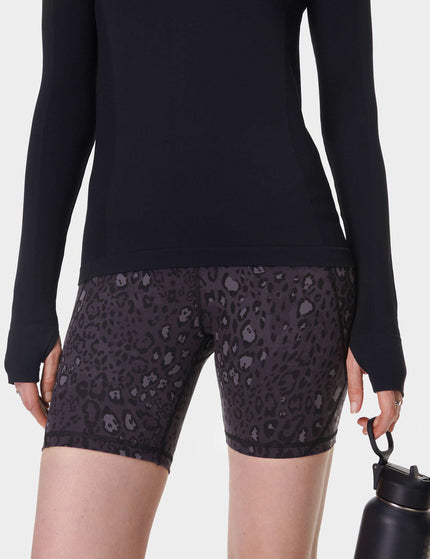 Sweaty Betty Power 6" Cycling Shorts - Black Luxe Leopardimages4- The Sports Edit