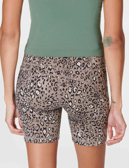 Sweaty Betty Power 6" Cycling Shorts - Brown Luxe Leopard Printimages5- The Sports Edit