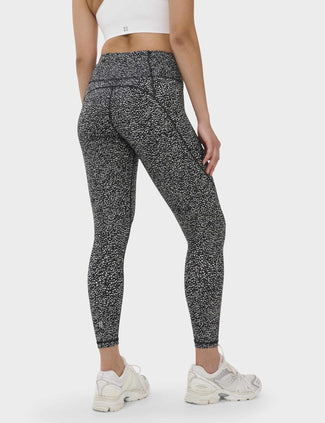 Power 7/8 Gym Leggings - Black Micro Dot Print