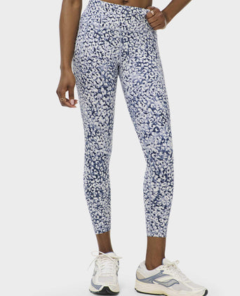 Power 7/8 Gym Leggings - Blue Faded Lynx Print