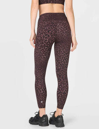 Power 7/8 Gym Leggings - Brown Leopard Dot Print