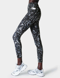 Black Power 7/8 gradient dot-print jersey leggings