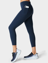 NEW Sweaty Betty All Day Ruched Hem 7/8 Leggings - SB5973A - Navy Blue -  Small