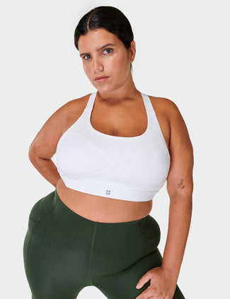 Power Medium Support Sports Bra - White