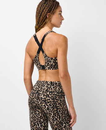 Power Pulse Piping Bra - Brown Ink Leopard Print