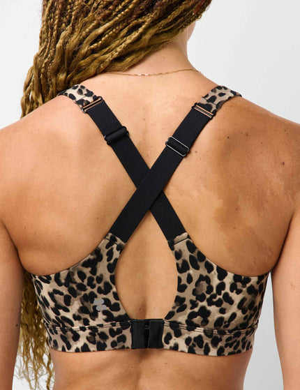 Sweaty Betty Power Pulse Piping Bra - Brown Ink Leopard Printimages3- The Sports Edit