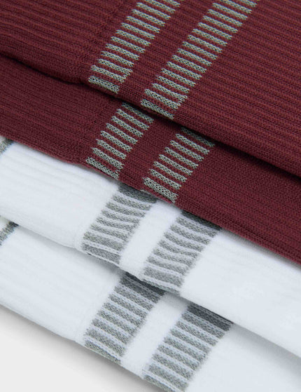 Sweaty Betty Reflective Running Sock 2 Pack - Malbec Red/Whiteimages3- The Sports Edit