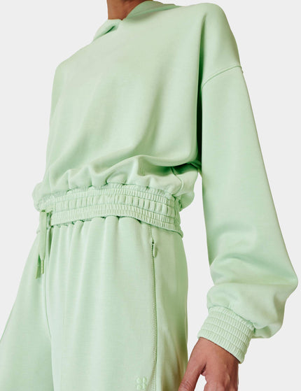 Sweaty Betty Sand Wash Cloud Weight Crop Hoody - Butter Greenimages2- The Sports Edit