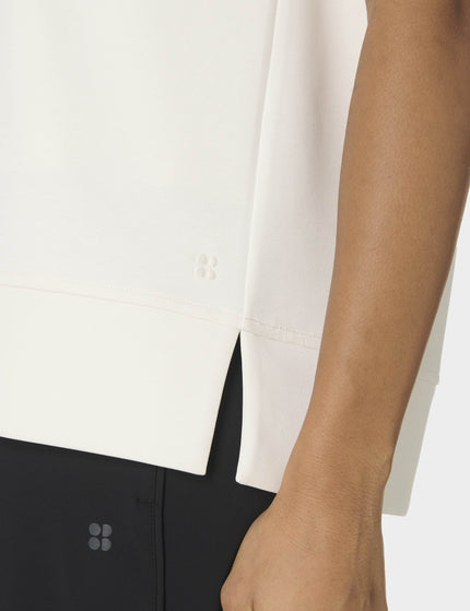Sweaty Betty Sand Wash CloudWeight Half Zip Sleeveless Pullover - Coconut Creamimages3- The Sports Edit