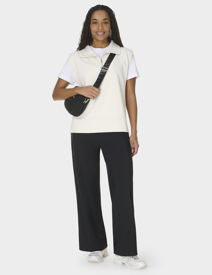 Sweaty Betty Sand Wash CloudWeight Half Zip Sleeveless Pullover - Coconut Creamimages5- The Sports Edit