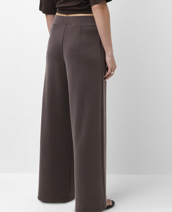 Sand Wash Wide Leg Trousers - Espresso Brown
