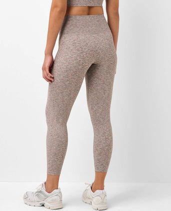 Seamless 7/8 Space Dye Leggings - Almond Beige Marl