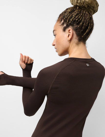 Sweaty Betty Seamless Textured Long Sleeve Top - Espresso Brownimages5- The Sports Edit