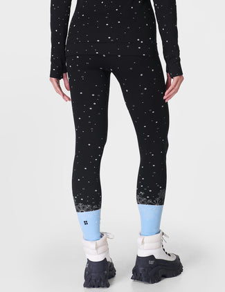 Snowflake Base Layer Legging - Blue Snowflake Jacquard