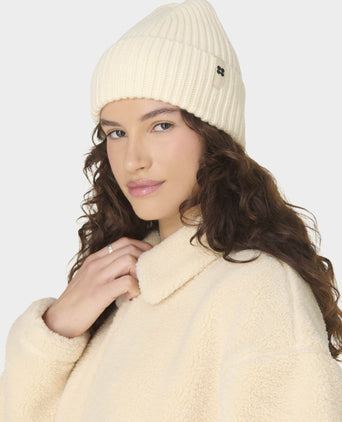 Soft Cloud Knitted Beanie - Lily White