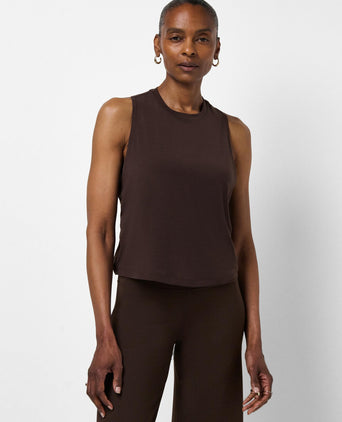 Soft Flow Studio Twist Back Vest - Espresso Brown
