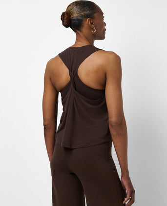 Soft Flow Studio Twist Back Vest - Espresso Brown