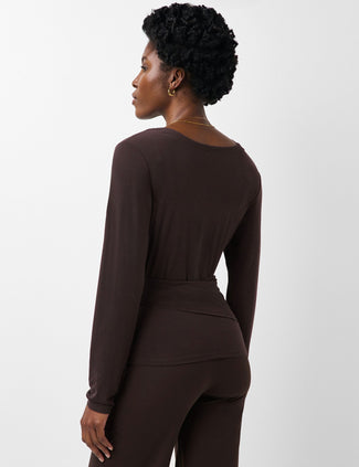 Soft Flow Studio Wear Your Way Long Sleeve Top - Espresso Brown