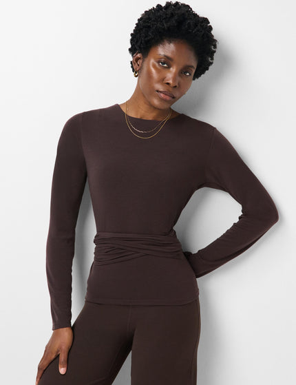 Sweaty Betty Soft Flow Studio Wear Your Way Long Sleeve Top - Espresso Brownimages3- The Sports Edit