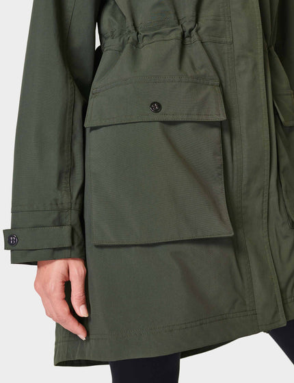 Sweaty Betty Stride Waterproof Parka - Dark Forest Greenimages5- The Sports Edit