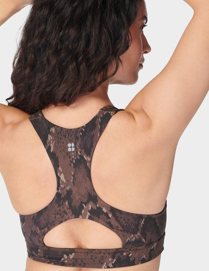 Sweaty Betty Super Soft Reversible Bra - Brown Python Print/Cacao Brownimages5- The Sports Edit